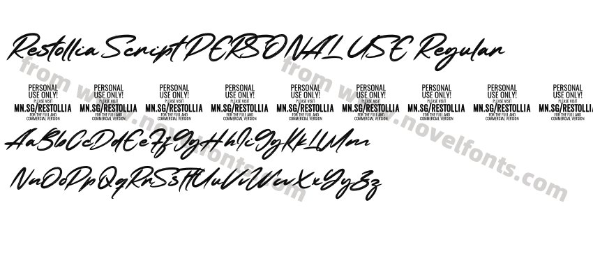 Restollia Script PERSONAL USE RegularPreview