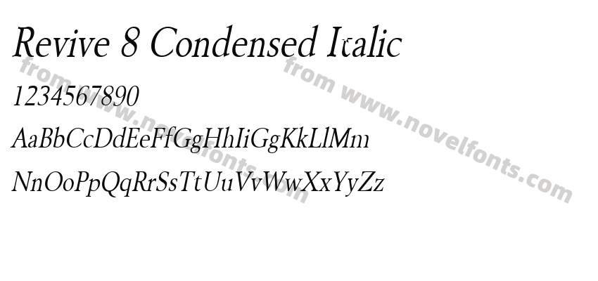 Revive 8 Condensed ItalicPreview