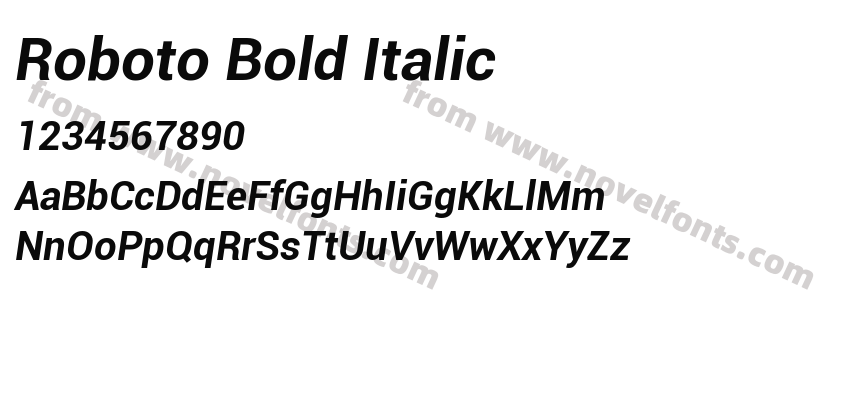 Roboto Bold ItalicPreview