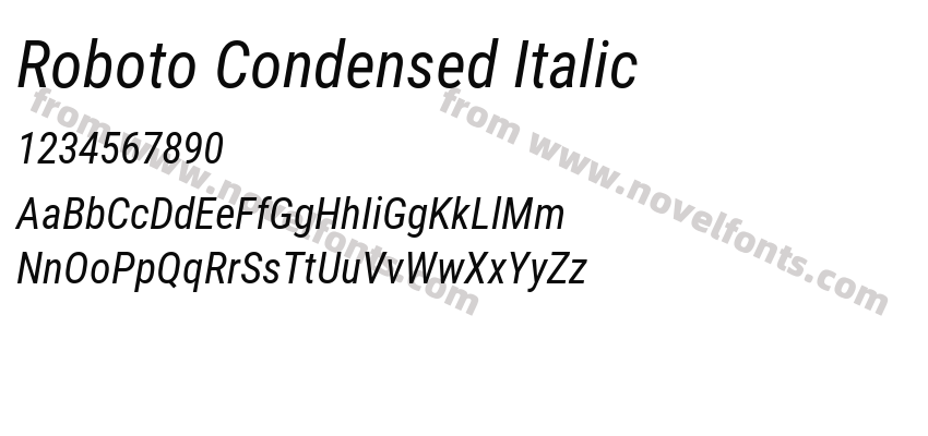 Roboto Condensed ItalicPreview