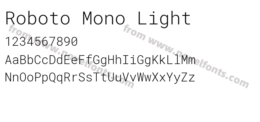 Roboto Mono LightPreview