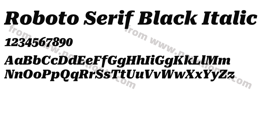 Roboto Serif Black ItalicPreview