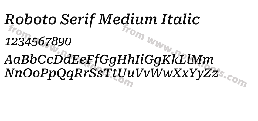 Roboto Serif Medium ItalicPreview