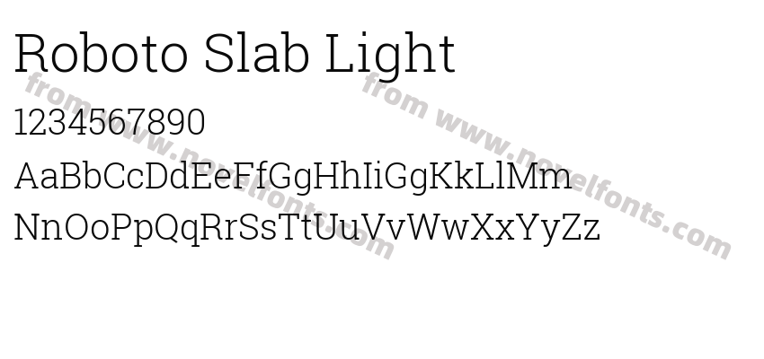 Roboto Slab LightPreview