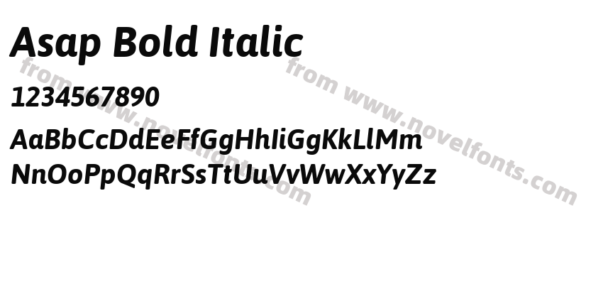 Asap Bold ItalicPreview