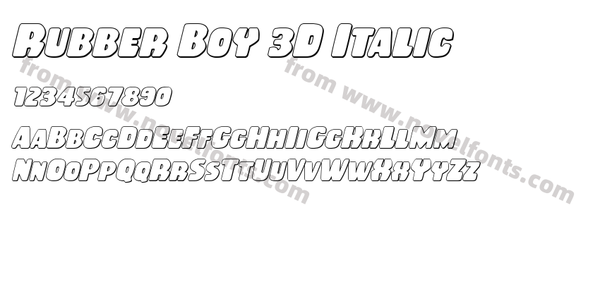 Rubber Boy 3D ItalicPreview