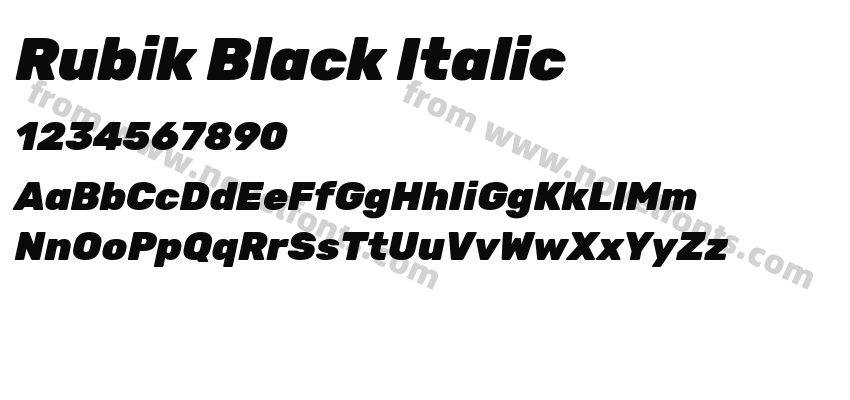 Rubik Black ItalicPreview