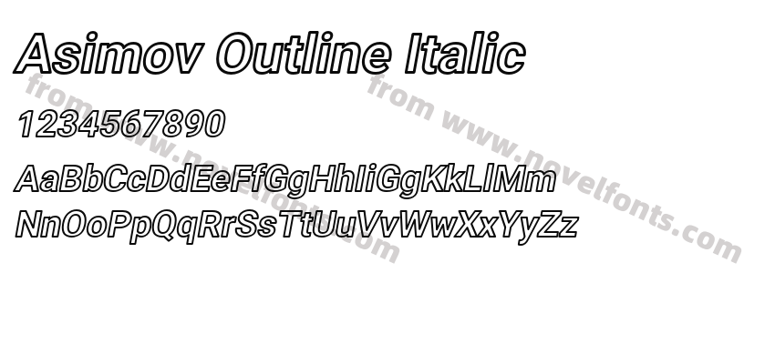 Asimov Outline ItalicPreview