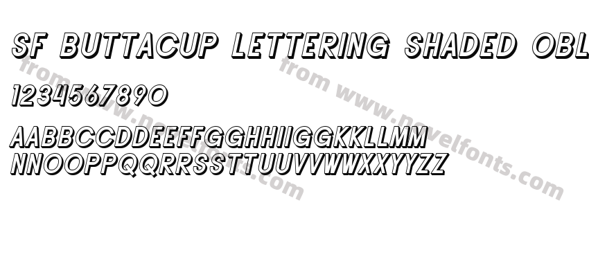 SF Buttacup Lettering Shaded ObliquePreview