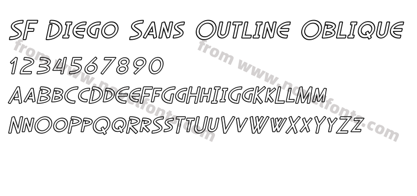 SF Diego Sans Outline ObliquePreview