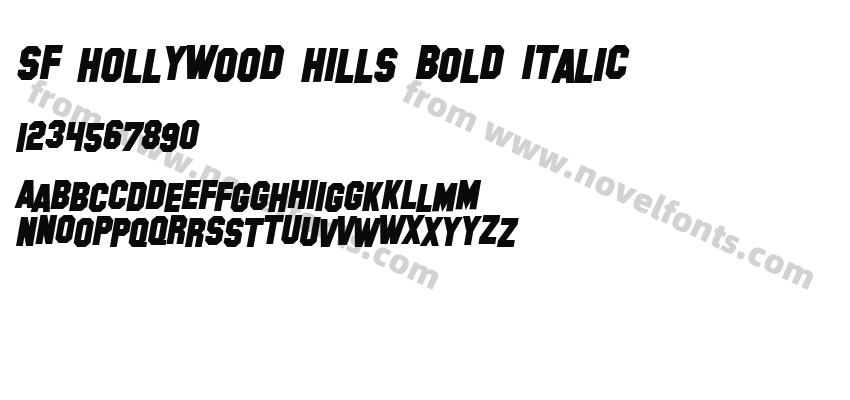 SF Hollywood Hills Bold ItalicPreview