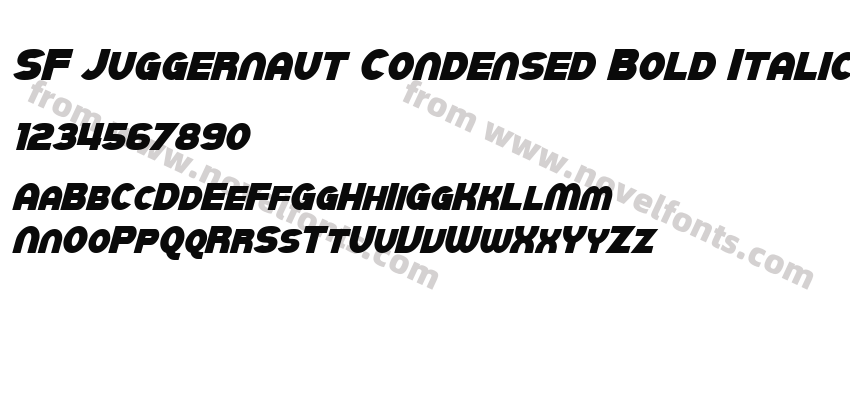 SF Juggernaut Condensed Bold ItalicPreview