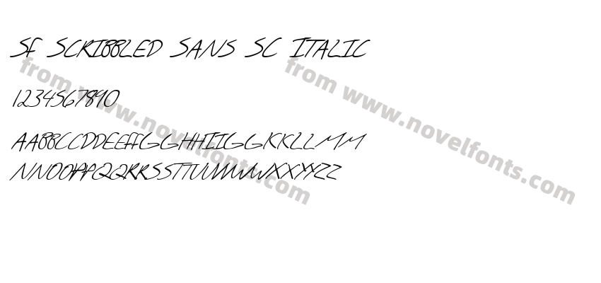 SF Scribbled Sans SC ItalicPreview