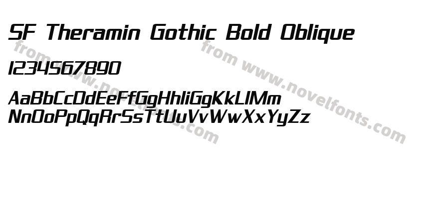 SF Theramin Gothic Bold ObliquePreview