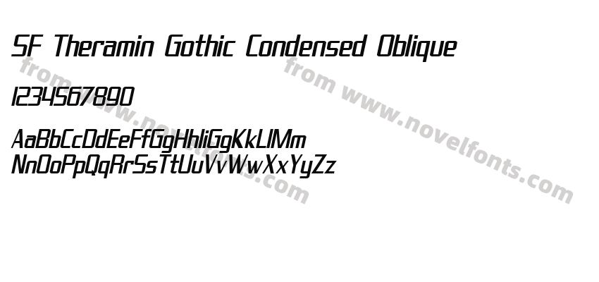 SF Theramin Gothic Condensed ObliquePreview