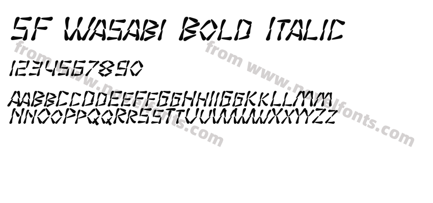 SF Wasabi Bold ItalicPreview