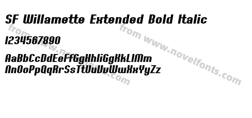 SF Willamette Extended Bold ItalicPreview