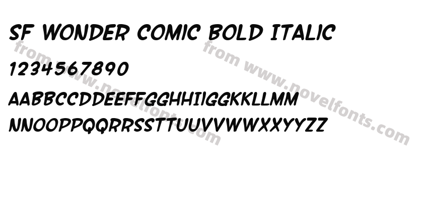 SF Wonder Comic Bold ItalicPreview