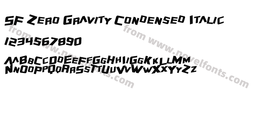 SF Zero Gravity Condensed ItalicPreview