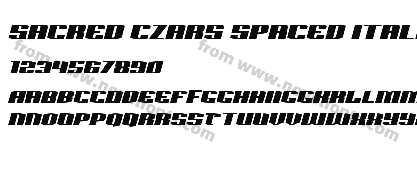 Sacred Czars Spaced ItalicPreview