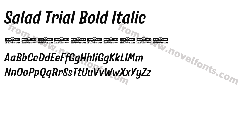 Salad Trial Bold ItalicPreview