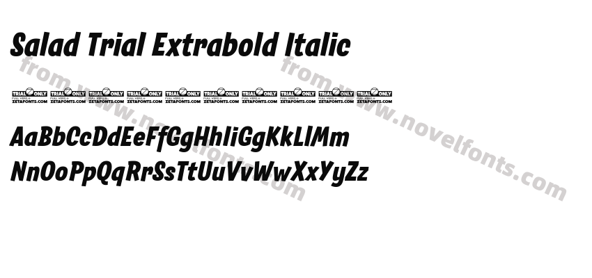 Salad Trial Extrabold ItalicPreview