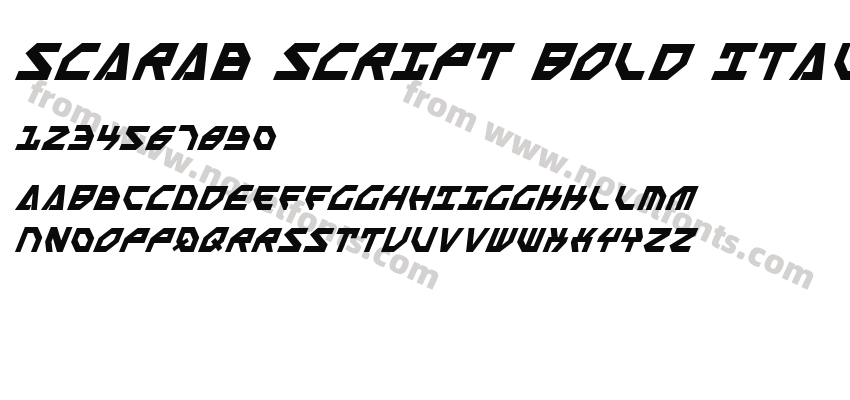 Scarab Script Bold ItalicPreview