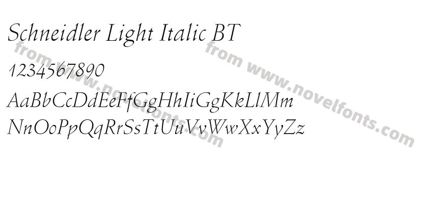 Schneidler Light Italic BTPreview