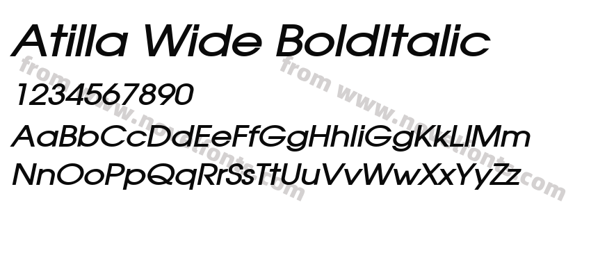 Atilla Wide BoldItalicPreview