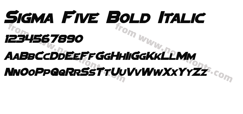 Sigma Five Bold ItalicPreview