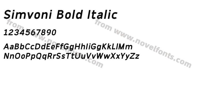 Simvoni Bold ItalicPreview