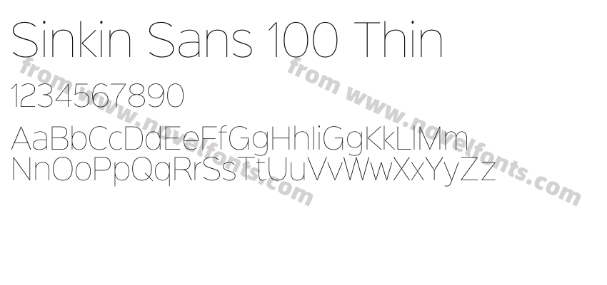 Sinkin Sans 100 ThinPreview