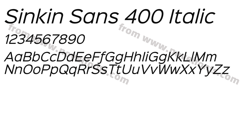 Sinkin Sans 400 ItalicPreview