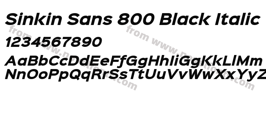 Sinkin Sans 800 Black ItalicPreview