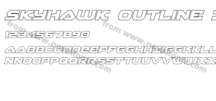 Skyhawk Outline ItalicPreview