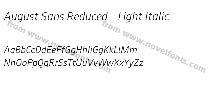 August Sans Reduced 46 Light ItalicPreview