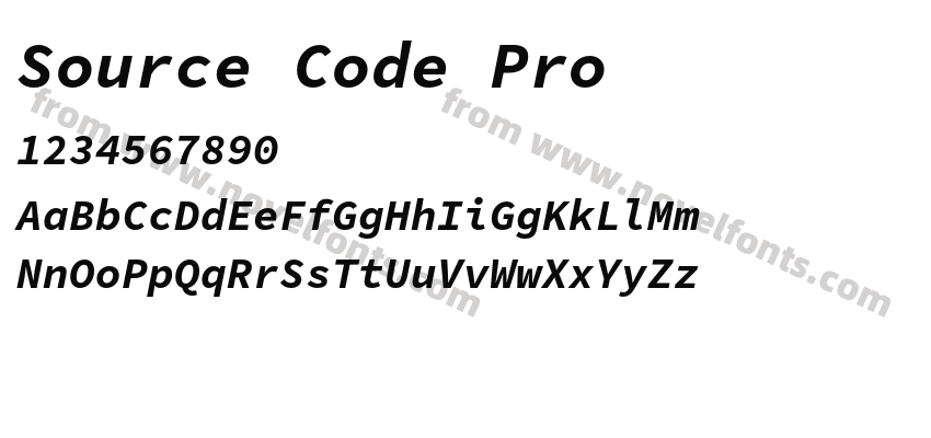 Source Code Pro Bold ItalicPreview