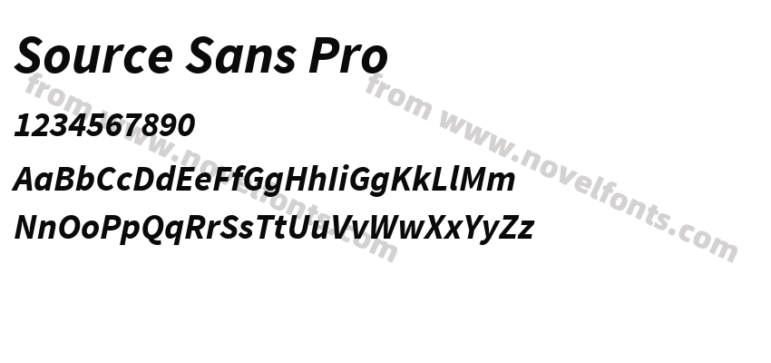 Source Sans Pro Bold ItalicPreview