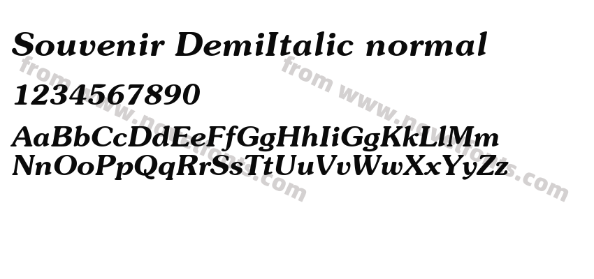 Souvenir DemiItalic normalPreview