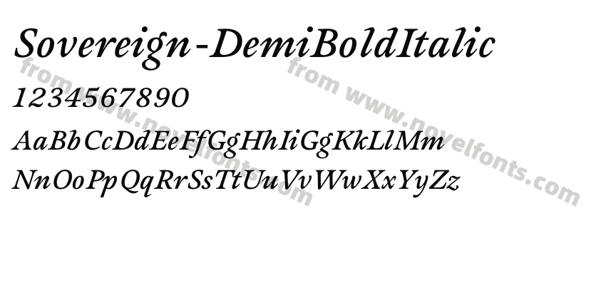 Sovereign Demi Bold ItalicPreview