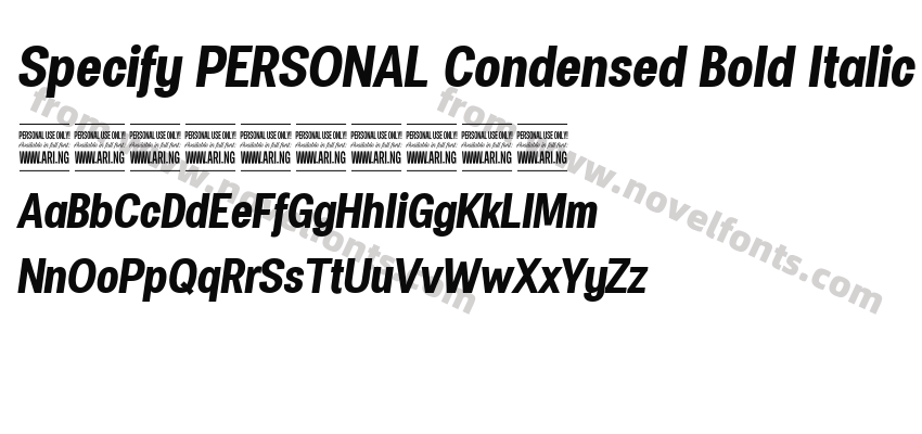 Specify PERSONAL Condensed Bold ItalicPreview