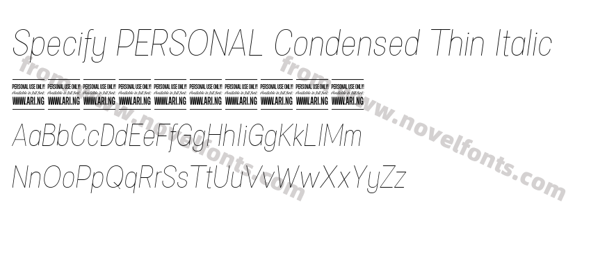 Specify PERSONAL Condensed Thin ItalicPreview