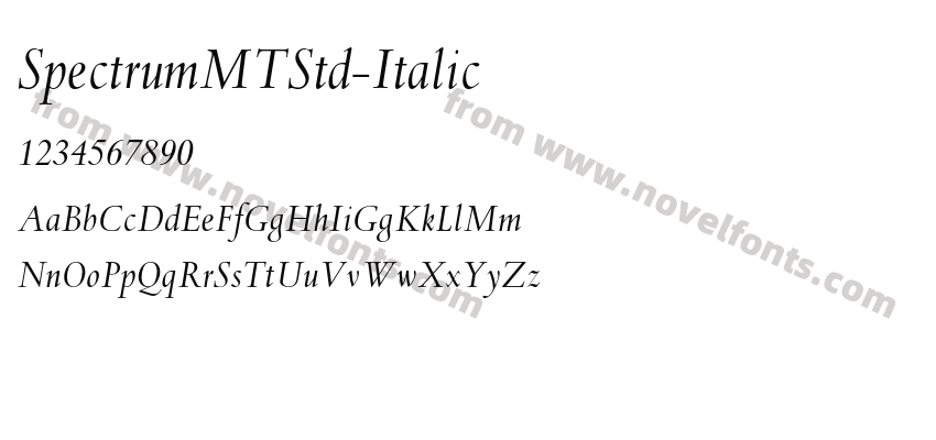 SpectrumMT Std ItalicPreview