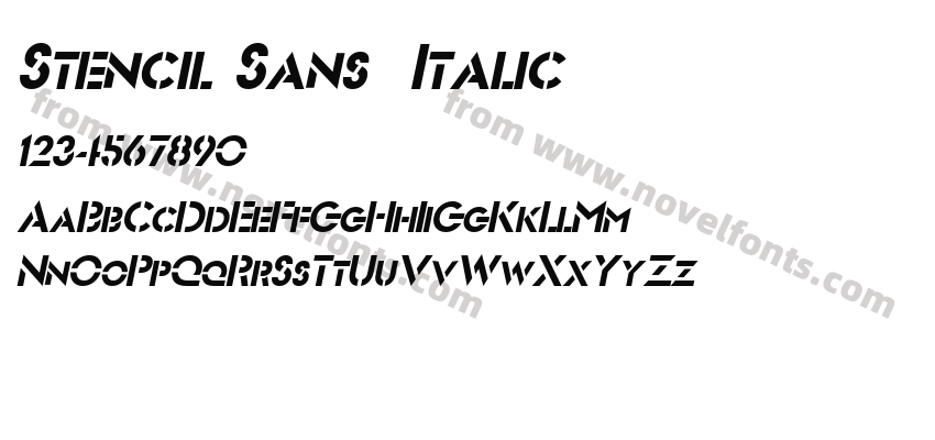 Stencil Sans  ItalicPreview