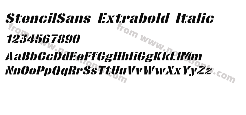 Stencil Sans Extrabold ItalicPreview