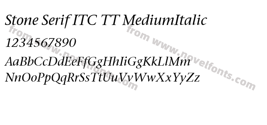 Stone Serif ITC TT MediumItalicPreview