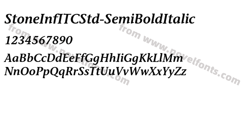 StoneInfITCStd-SemiBoldItalicPreview
