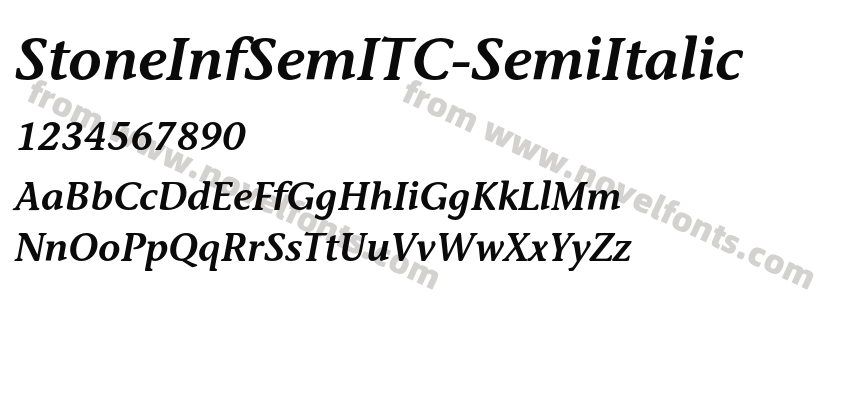 StoneInfSemITC-SemiItalicPreview