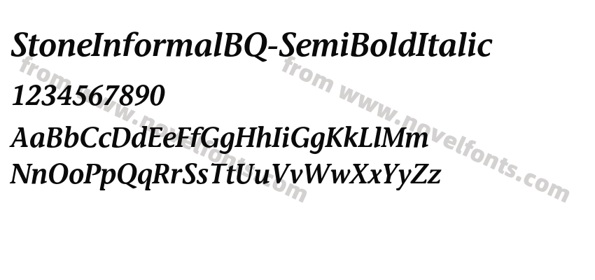 StoneInformalBQ-SemiBoldItalicPreview
