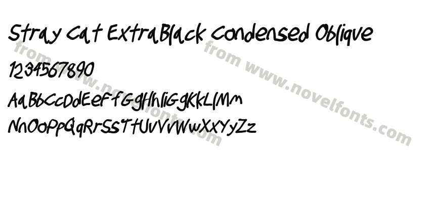 Stray Cat ExtraBlack Condensed ObliquePreview